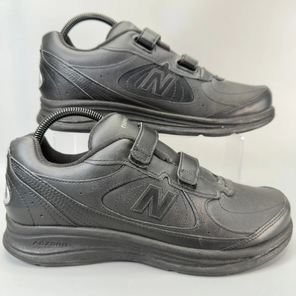 New Balance 577‎ Men 7.5 7 1/2 D Walking Shoe NWOB USA Black Hook Loop Leather